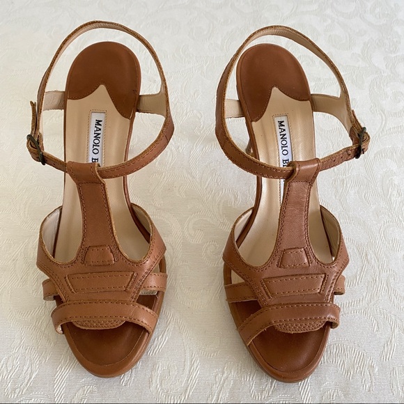 Manolo Blahnik | Shoes | Manolo Blahnik Brown Leather Sandal | Poshmark